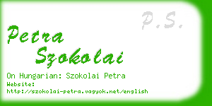 petra szokolai business card